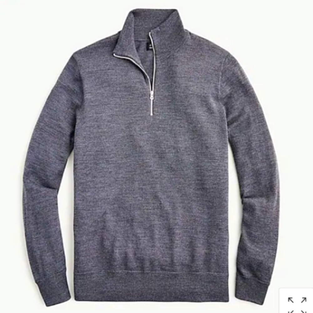 🆕 J Crew Half Zip Gray Sweater